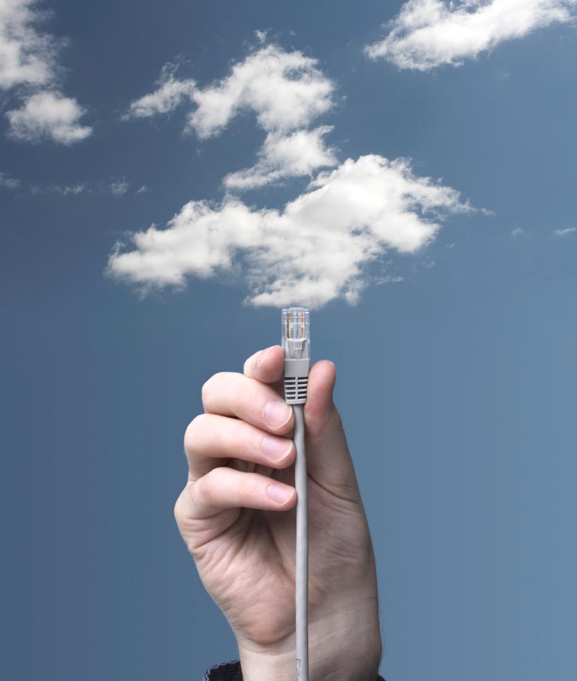 Hand Holding LAN Cable in Air Hand Holding LAN Cable in Air